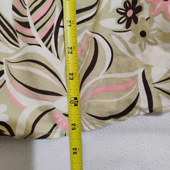 Lapis Cream Floral A-Line Skirt with Pink & Brown Accents - Picture 10 of 10